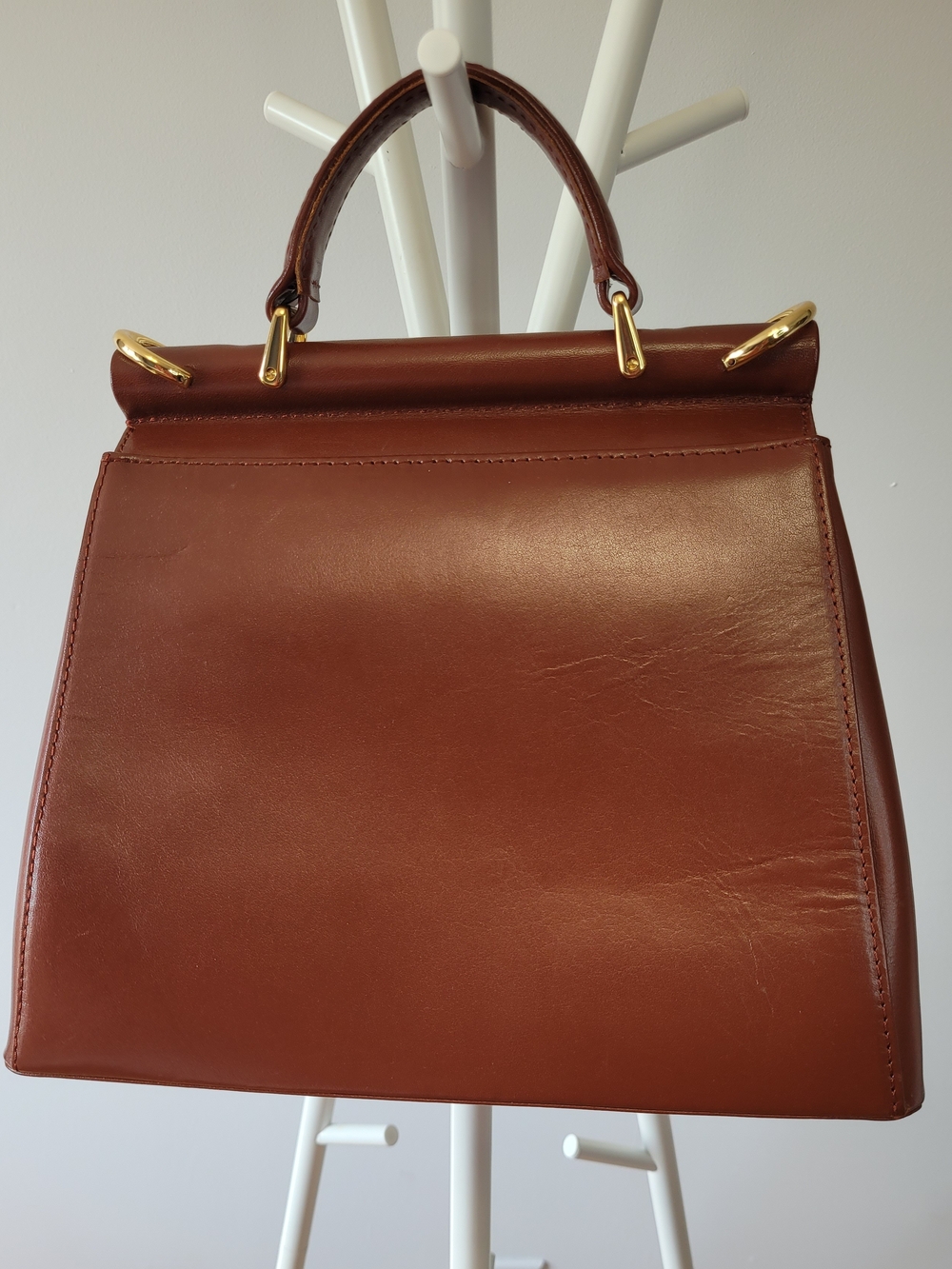 🍂 Jafferjees Vintage Brown Leather Top-Handle Handbag - EUC - Picture 6 of 16